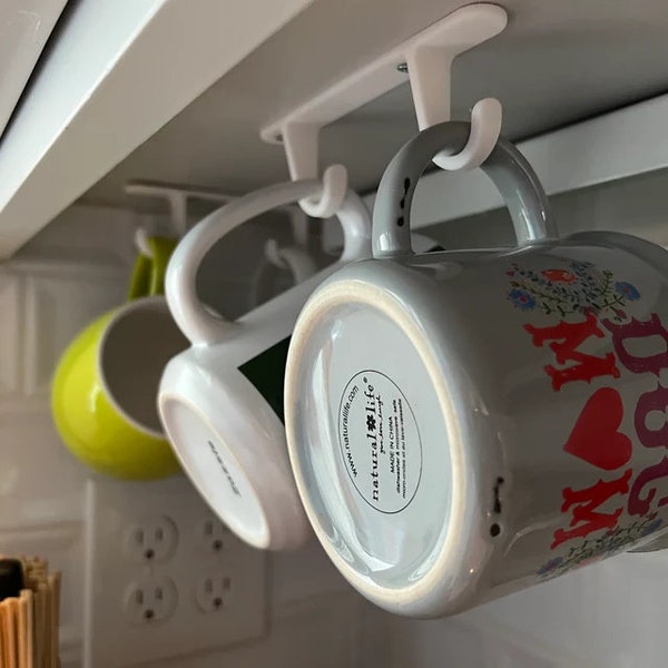 Under Cabinet Cup Holder - 3D Printed Space-Saving Mug Organizer, Easy Installation, Modern Design - Versatile Rack for Home & Office Use