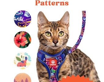 Soft Mesh Kitten Harness and Leash Set - Adjustable Escape Resistant Walking Vest for Cats