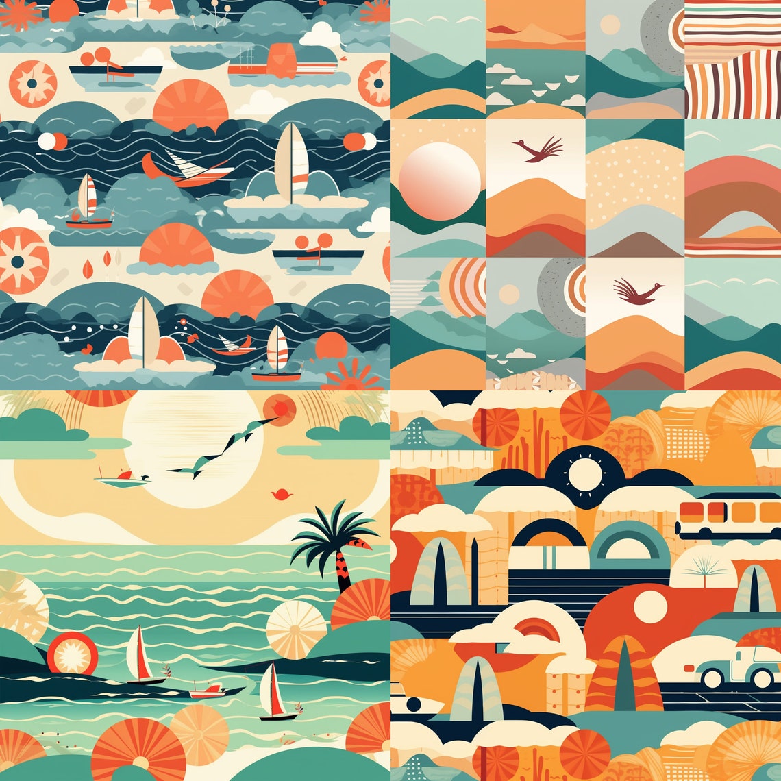 Seaside Serenity: 10 Beach-themed Digital Download Patterns for ...