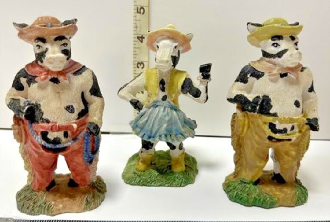 Cow Figurines Trio Similar to Cowtown - Etsy