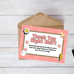 Tarjeta de agradecimiento para enfermeras / Tarjeta de agradecimiento para enfermeras / Tarjeta de agradecimiento / Tarjeta para partos / Tarjeta de canasta de agradecimiento para enfermeras / Descarga digital