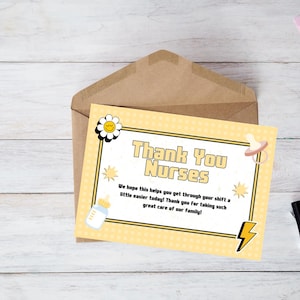 Tarjeta de agradecimiento para enfermeras / Tarjeta de agradecimiento para enfermeras / Tarjeta de agradecimiento / Tarjeta para partos / Tarjeta de canasta de agradecimiento para enfermeras / Descarga digital