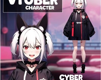 VTuber - Cyber Bunny Girl Live2d Vtuber Full body Model, VTube studio Ready to use