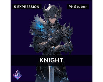 PNGTUBER - Knight - Vtuber - 5 Expressions - Premade - Male - Streamer - Warrior - 2D Model VTuber Assets-Veadotube-Twitch-Tiktok