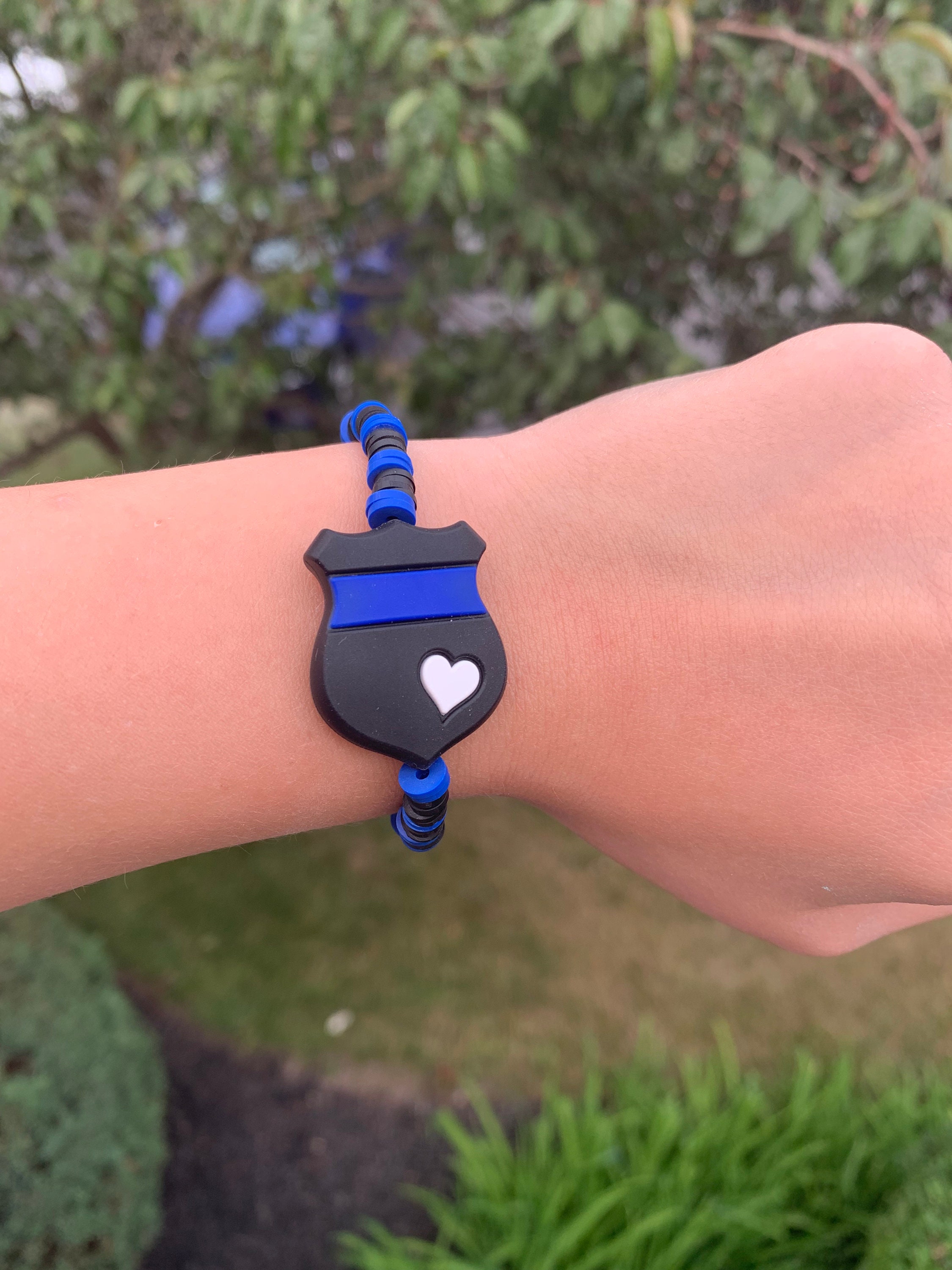 Thin Blue Line Bracelet Etsy