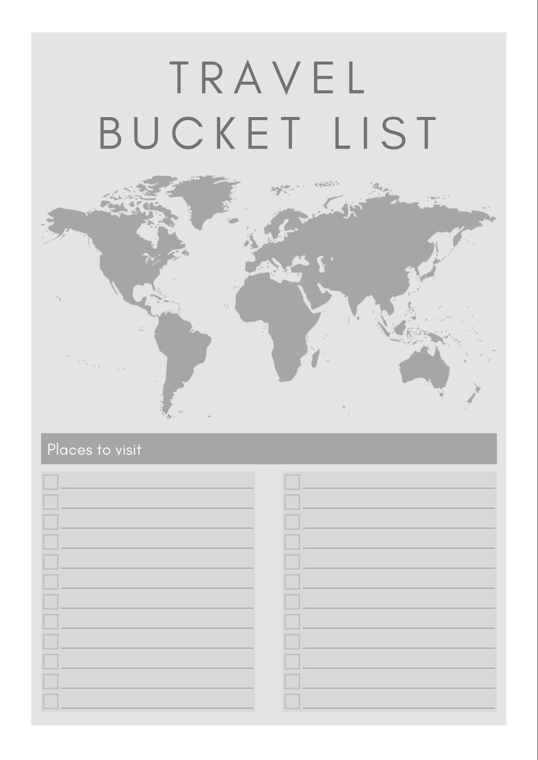 CANVA Travel Bucket List Vacation Bucket List Holiday Goals Etsy