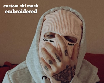 Custom halloween mask Ski mask Embroidery| Make your own ski mask | Ski Mask face tatz | Balaclava Ski Mask | custom icons | personalized