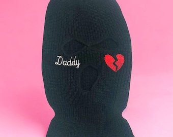 Black Heartbreak Daddy Ski Mask Balaclava | Foreplay Mask | Photography| BDSM | Gift for her| Dominatrix Mask | Domme Mask |Submissive Play