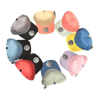 Pastel Color Block Snapback Hat: Custom Embroidered A-Frame Dad Cap