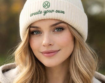 Personalized beanie| Custom Beanie | Winter Warm Text / Logo Cap | Unisex Cold Weather Beanie