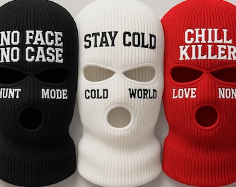 Custom Ski mask Embroidery| Make your own ski mask | Ski Mask | Custom Balaclava Ski Mask | Full face mask | Custom Letters | personalized