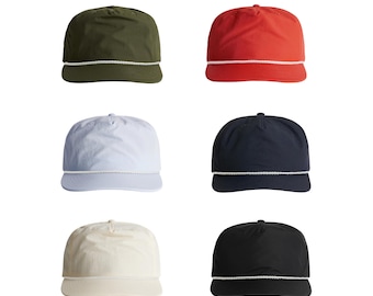 AS Colour Surf Rope Cap| Lightweight Recycled Nylon Snapback with Matte Nylon Rope Detail| Personalized Roped hat| Custom hat| Beach Boy hat