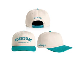 Gorra personalizada/Gorra personalizada/Gorra bicolor AS Colour Class/Gorra snapback bordada personalizada de 5 paneles para surf y deportes de acción/Regalo perfecto para él