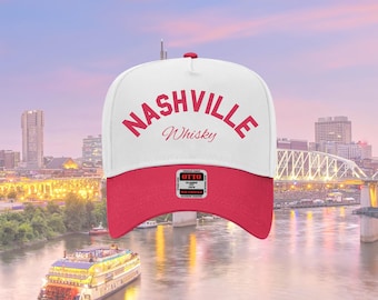 snapback Hat red and cream otto– Personalized Text or Logo Custom A-FRAME Embroidered Cream Otto Caps| Nashville Tennesse hat