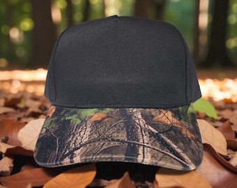 Custom Embroidered Camo Woods Hat | Personalized Hunting Cap | Create Your Own Logo or Text | Outdoor Gift | Natural Snapback Embroidery