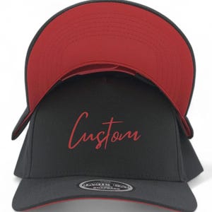 Red bottom snapback Hat – Personalized Text or Logo Custom A-FRAME Embroidered Cream Otto Caps