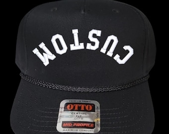 Custom roped hats| OTTO CAP 5 Panel Mid Profile Baseball Cap | Personalized hats Customizable Baseball Cap| Curved Brim