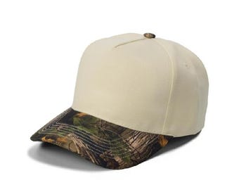 Custom Embroidered Camo Hat | Personalized Hunting Cap | Create Your Own Logo or Text | Outdoor Gift for Him | Natural Snapback Embroidery