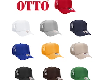 5-Panel Mid-Profile Foam Mesh Trucker Hat | Custom Bachelor, Bridesmaid, Honeymoon, & Wedding Hats| Custom gift| otto foam trucker hat