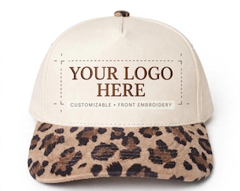 CUSTOM LEOPARD HAT - Front / Side /Back Embroidery Custom Personalized