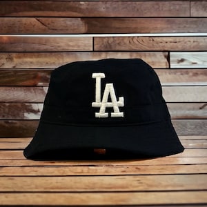 Dodgers LA Black Bucket Hat