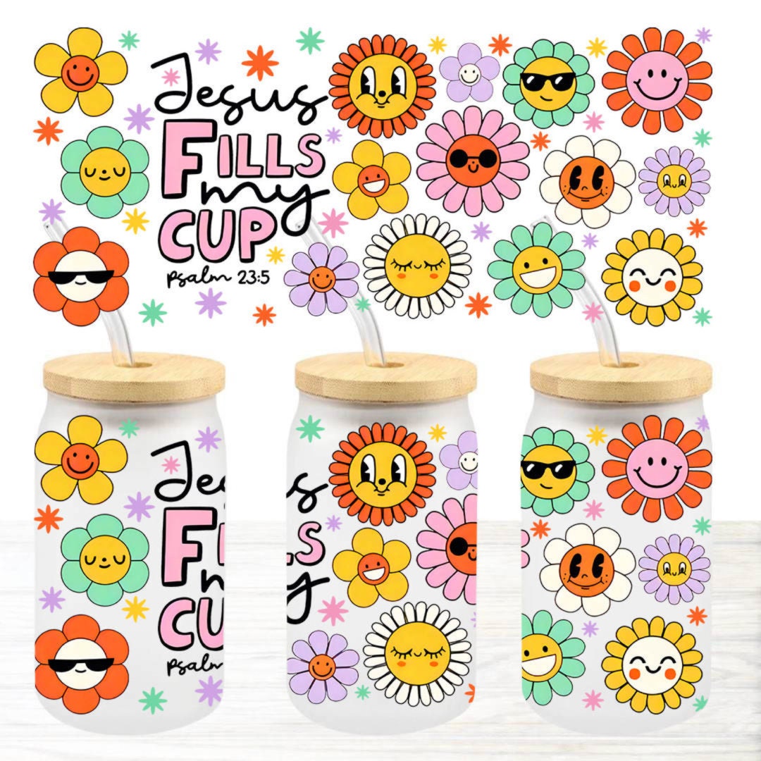 1pc Valentines Day Design UV DTF Cup Wraps For 16 Oz Glass Cup, UV