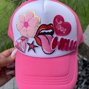 Pink Tongue Patch Retro Rockstar Iron-on Patch for Trucker Hats Trendy ...
