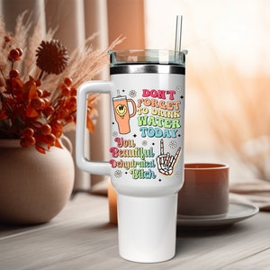 Drink Water Decal For Tumbler Laptop, Glasscan,  Funny Cup Wrap, Funny Decal, Gifts For Her, Tumbler Decal, Ready To Press Decal For Tumbler