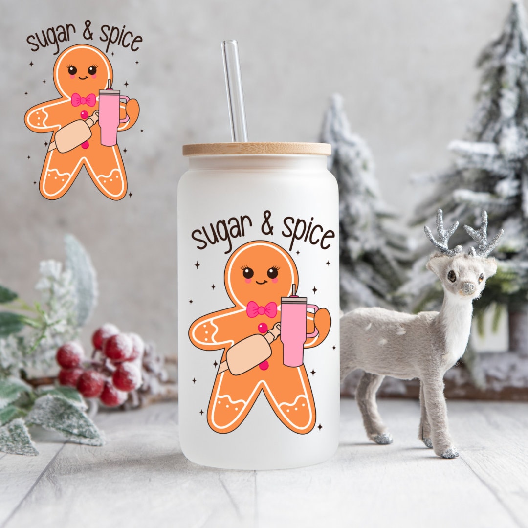 Sugar & Spice Cup Decal, Gingerbread Cup Decal, Boogee Christmas