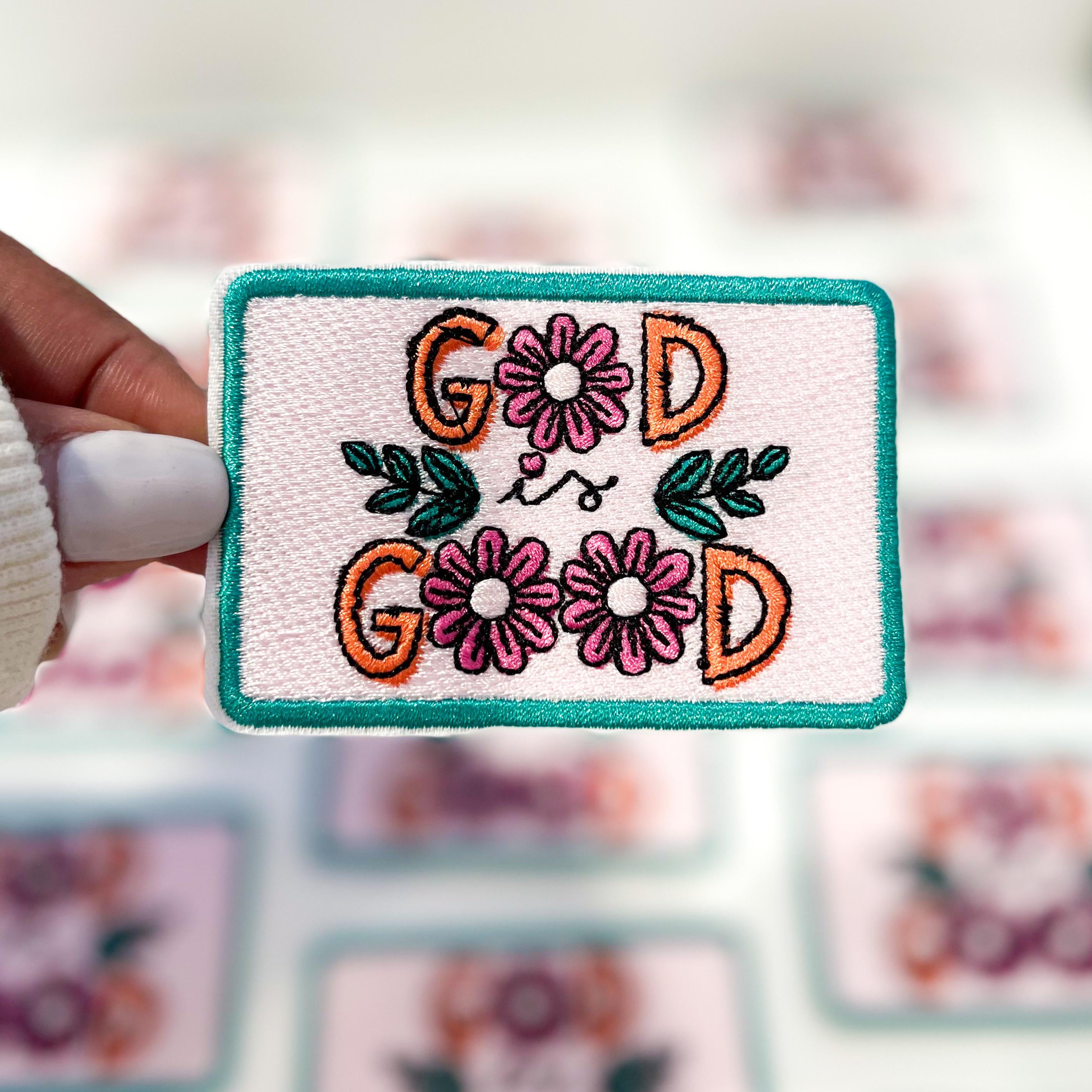God Is Good Pink Floral Patch Trucker Hat Cap with Floral Chain il_fullxfull.6435348675_dlhz.jpg main image 2