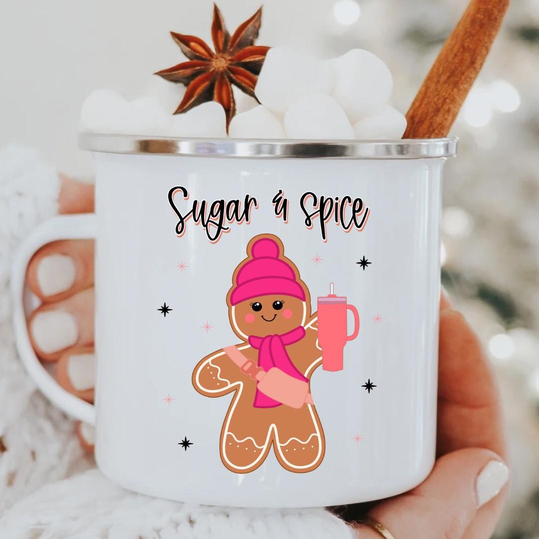 Mug Decor Sticker Sugar & Spice Mug Sticker, Mug Decal, UV DTF Sticker for Christmas Mugs ...