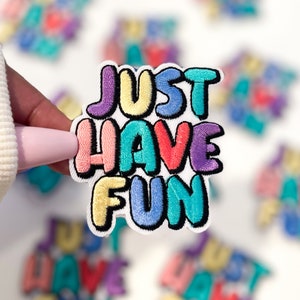 Just Have Fun Patch Positivity Energy Patch Trucker Hat Patch Cute Patch Iron-On Trucker Hat & Cap Patch Summer Trucker Hat Patches