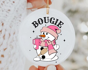 Cute Bougie UV DTF Sticker For Christmas Ornaments Decal Ready To Apply No Heat Needed Cozy Snowman