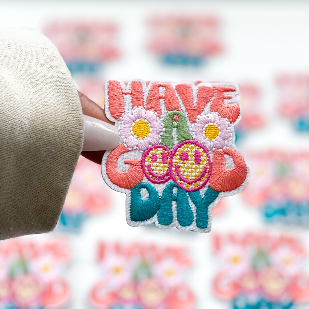 Have a Good Day Patch Fun Iron-on Patch for Trucker Hats Preppy Smiley ...