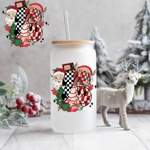 UV DTF Christmas Decal, Cup Decal, Ho Ho Ho, Groovy Ornament, Ready To Apply, No Heat Needed, Permanent Adhesive, Waterproof Ready To Ship