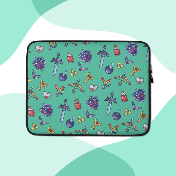 Magical Items Video Game Laptop Sleeve Great Gamer Gift Macbook Air Sleeve Back to School Gift New Job Gift