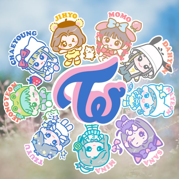 TWICE Member Vinyl Stickers~ KPOP Decals for Laptop and Water Bottle, Nayeon, Jeongyeon, Momo, Sana, Dahyun, Jihyo, Mina, Chaeyoung, & Tzuyu