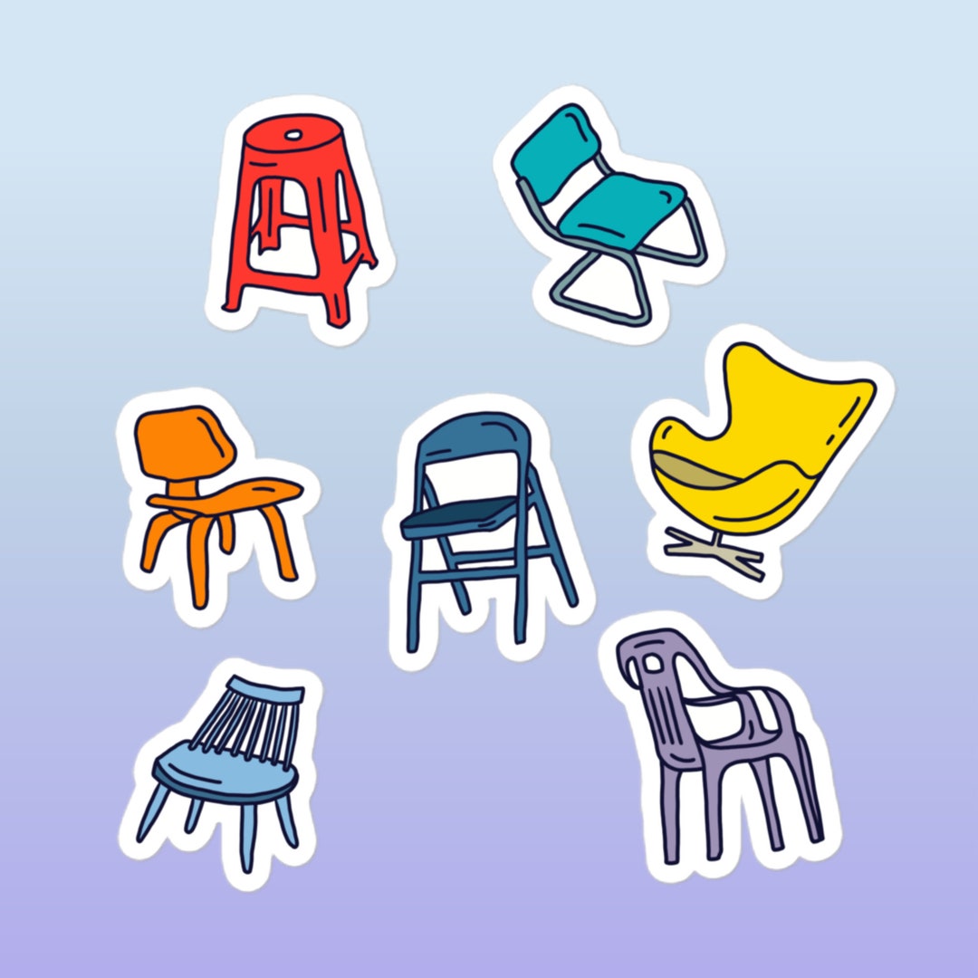 Mid Century Modern Furniture Vinyl Stickers for Journal Etsy