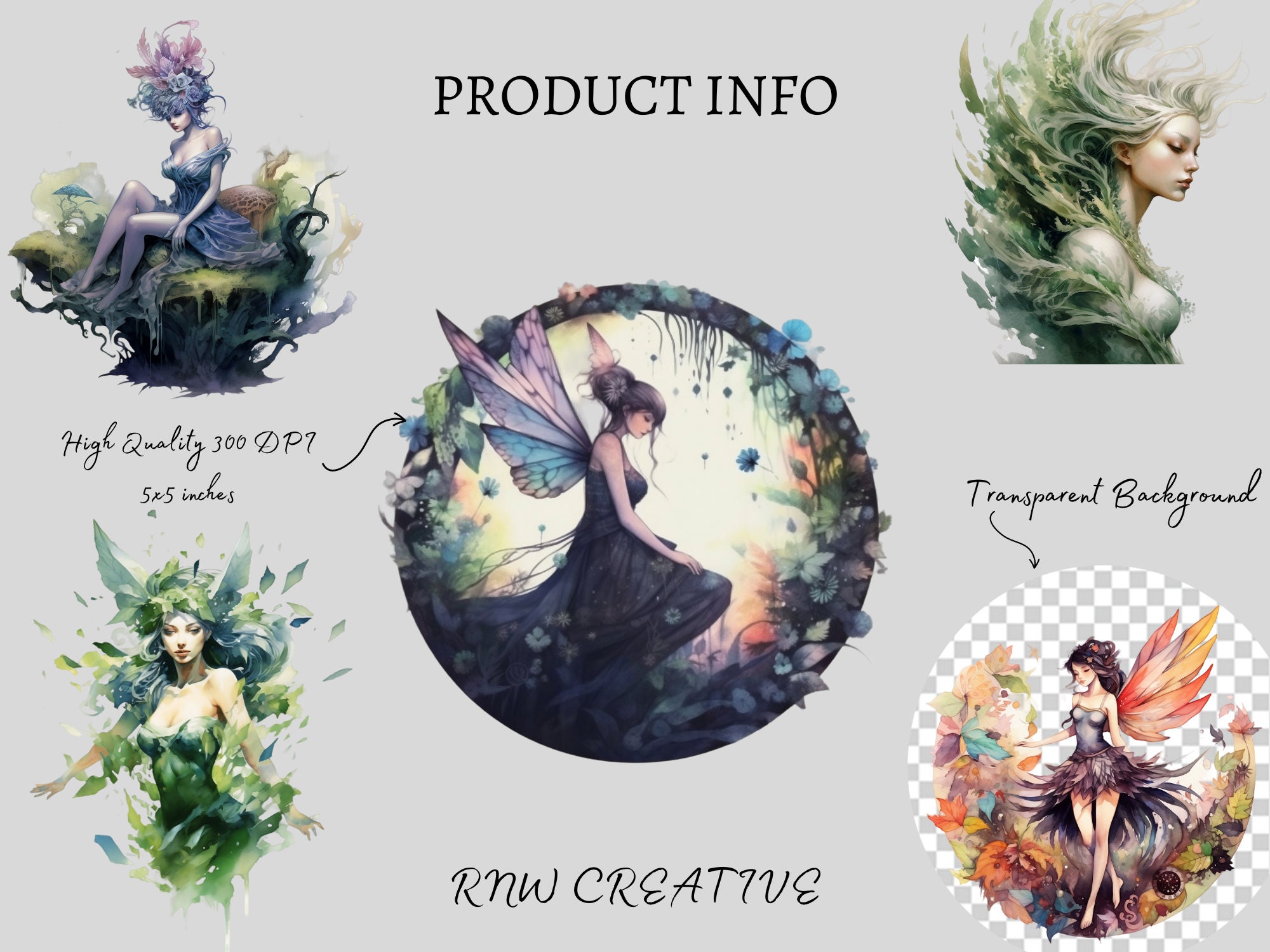 25 Magical Fairy Clipart transparent PNG Sublimation Bundle - Etsy