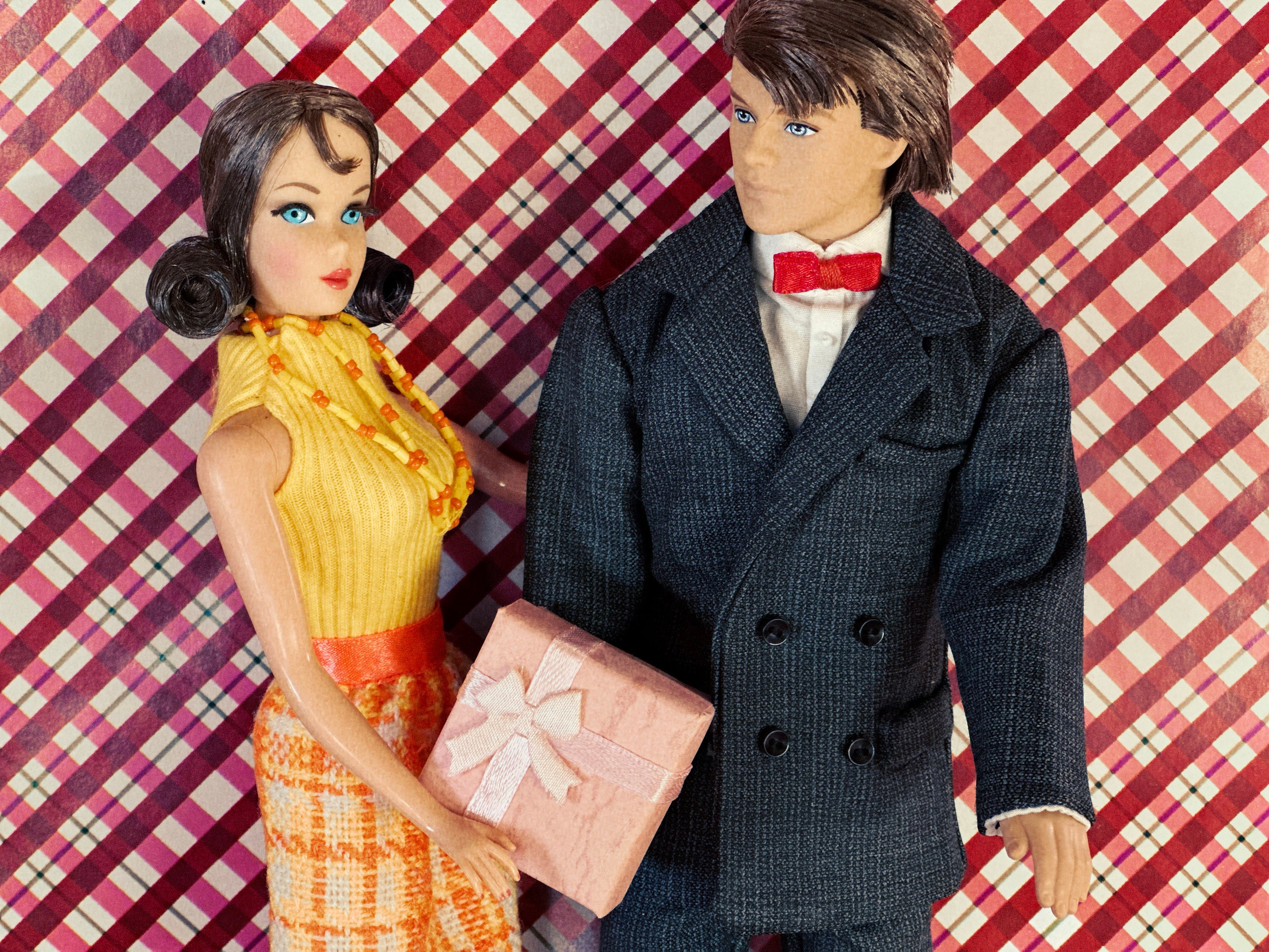 Very Merry Barbie and Ken, Vintage, Christmas, Special Occasion, All Deck Out, Glamorous, Gift, Photo, Artwork, Wall Art
