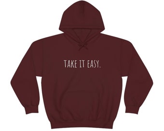 Take It Easy Unisex tröja med kraftig blandning och huva
