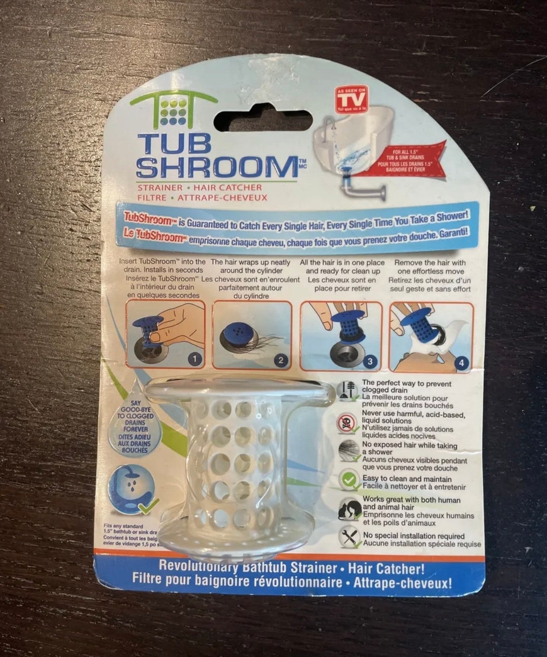 White Tubshroom Drain Protector Hair Catcher Tub Shroom Etsy