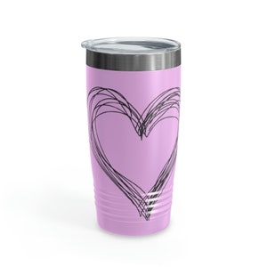 Stay a Little Longer Scribbled Heart Ringneck Tumbler, 20oz