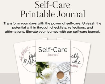 Self-Care Printable Journal, Self-Care Checklist, Self-love Journal, Wellness Journal, Mindfulness Journal, Wellness Bundle, 15 Page Journal