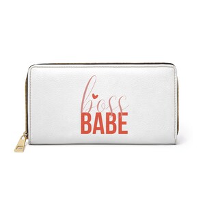 Monedero con cremallera, monedero, tarjetero, billetera de mujer, billetera Boss Babe