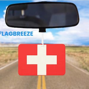 Switzerland National Flag Car Air Freshener, Switzerland Flag gift for her and him, car accessory car scent