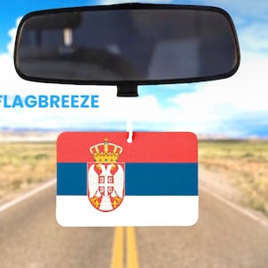 Serbia National Flag Car Air Freshener, Serbia Flag gift for her and him, car accessory car scent