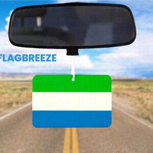 Sierra Leone National Flag Car Air Freshener, SierraLeone Flag gift for her and him, car accessory car scent