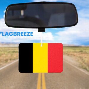 Belgium National Flag Car Air Freshener, Belgium Flag gift for her and him, car accessory