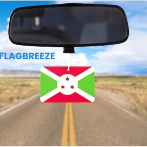 Burundi National Flag Car Air Freshener, Burundi Flag gift for her and him, car accessory